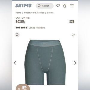 Skims ribbed tank and boxer set in size small